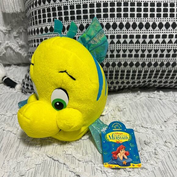 Disney Little Mermaid and Flounder Crinkly Fins Soft Toy Plush - Picture 2 of 8